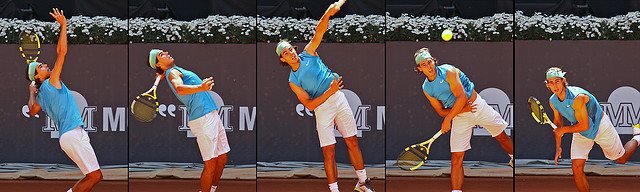 Wicked slice serve by Nadal