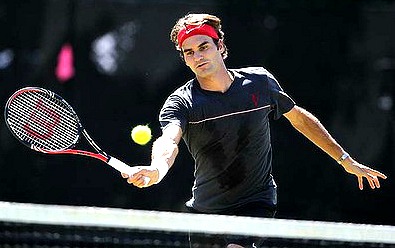 solid net play by federer