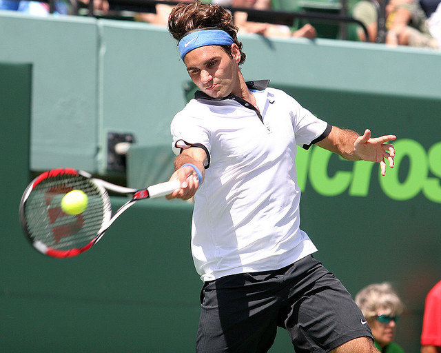 Racket path of Federer